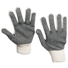 PVC Dot Knit - 264-0113995 - PVC Black Dot Knit Gloves - Medium