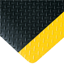 Diamond Plate Anti-Fatigue Mats - 352-0115385 - 3' x 5' Black/Yellow Diamond Plate Anti-Fatigue Ma